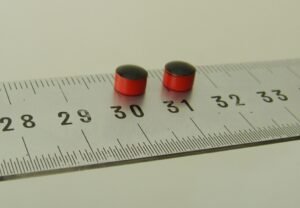 images Model HF-1579-TC0604-SLIX Orange Teacup CNC Surface Mount in Metal RFID Tags, 6mm tall x 4mm diameter, 896 bits NXP ICODE SLIX ISO 15693 memory chip