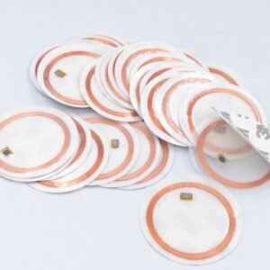 Model HF-1502-25P/S-SLIX, Clear Laminate Tag w/peel & stick backing, 25mm diameter, 896 bits SXP ICODE SLIX ISO 15693 memory chip