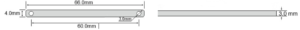 images Model F6604 FR4 Tag, Mount on Metal High Temperature 200C, 66x4mm with Peel & Stick Backing, UHF 902-928 MHz passive RFID