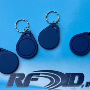 Model KF-BL Key Fob Tag, ABS, Blue round, UHF 902-928 MHz passive RFID