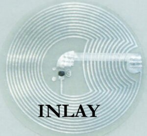 images Model HF-1503-25-SLIX RFID sticky back Inlay, 25mmm diameter, 896 bits NXP ICODE SLIX ISO 15693 memory chip
