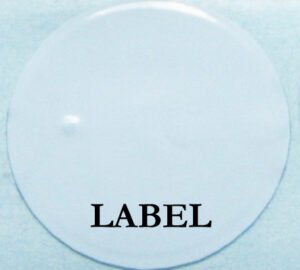 images Model HF-1503-22LB-SLIX RFID Label, 22mm diameter RFID inlay on 27mm label, 896 bits NXP ICODE SLIX ISO 15693 memory chip