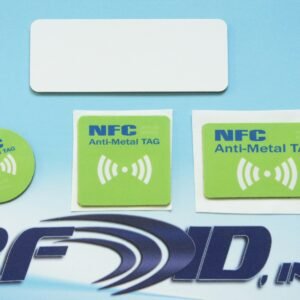 Model HF-1504-8654 Metal Mount RFID Label, PET w/ferrous backing, 86x54mm, available with ISO 15693 or 14443 NFC memory chip
