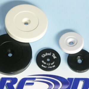 Model 1762-3504-RO-WHT White ABS w/center hole, 35mm diameter x 4mm, EM4102 chip, LF 125 KHz RFID