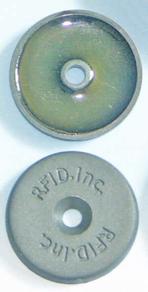 Model HF-1572-22HT-N213 High Temperature 230C RFID Tag, 22x3mm with 3mm countersunk center hole, 180 Bytes NXP NTAG213 ISO 14443A NDEF NFC memory chip