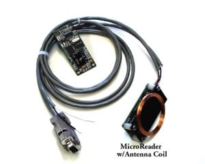 images Model 3025-RO-10 125 KHz MicroReader, Read Write, w/Antenna, no 9 PIN ser & pwr conn, 10 hex characters, 24vdc