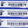 Model 9824-TMP Temperature Sensing White PET Label Tag, 98x24mm, NMV2D CABO memory chip, UHF 902-928 MHz passive RFID