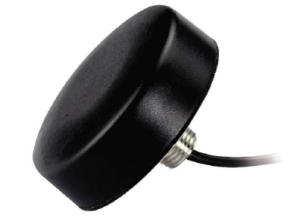 images Model UHF-A4716C 915 MHz UHF Antenna, 47mm diameter x 16mm thick, ABS, 2dBi, SMA male connector on 8" RG174 cable, hex nut mount