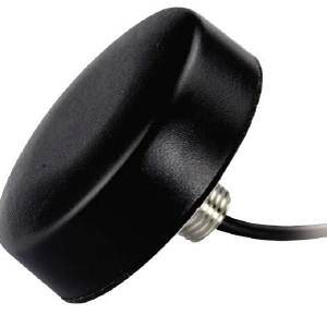 Model UHF-A4716C 915 MHz UHF Antenna, 47mm diameter x 16mm thick, ABS, 2dBi, SMA male connector on 8" RG174 cable, hex nut mount