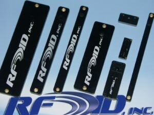 images Model F5313 FR4 Tag, Mount on Metal High Temperature 200C, 53x13mm with Peel & Stick Backing, UHF 902-928 MHz passive RFID