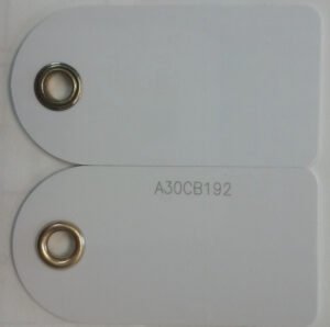 images Model HF-1568-08-SLI PVC Laminate Arch RFID Keyfob 28x54mm, 1024 bits NXP ICODE SLI ISO 15693 memory chip