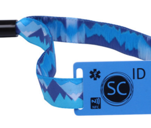Model HF-1571-SB-F08 Slip Bead RFID Wrist Band, 8k bits Fudan FM11RF08 ISO 14443A NDEF NFC memory chip, fully interchangeable with NXP Mifare EV1 S50 or S70