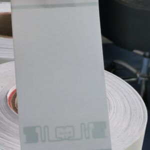 Model P12676-H4 Paper Cage Card Tag, 126x76mm on roll, dry, Alien H4 chip, perforated w/demarcation lines, UHF 902-928 MHz passive RFID