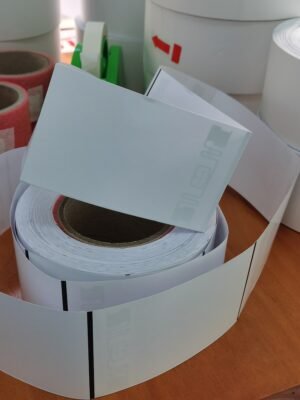 images Model P12676-H4 Paper Cage Card Tag, 126x76mm on roll, dry, Alien H4 chip, perforated w/demarcation lines, UHF 902-928 MHz passive RFID