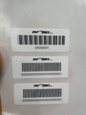 images Model RS10225PP-U7 Polypropylene Label on Roll of 500 w/perforation & demarcation line, 102x25mm 4x1 inches, NXP U7 chip, UHF 902-928 MHz passive RFID