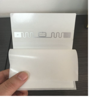 images Model RS102152-R6 PP Label on Roll of 500 w/perforation & demarcation line, 102x152mm 4x6 inches, Impinj Monza R6 chip, UHF 902-928 MHz passive RFID
