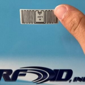 Model RS4518-M730 Label on roll of 3000, 45x18mm 80g art paper label with 41x15mm inlay, M730 memory chip, UHF 902-928 MHz