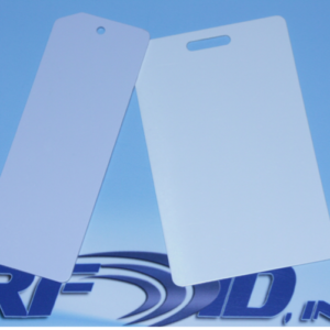 Model P5030-H3 PVC Hang Tag containing 22.5x225mm inlay, 5mm hole, Alien Higgs3 chip, UHF 902-928 MHz passive RFID