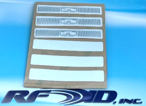 images Model RS7315-M730 Roll Stock PET Label with an Impinj M730 chip, 73x15mm label with a 70x12 antenna, 5k or 10k per roll.