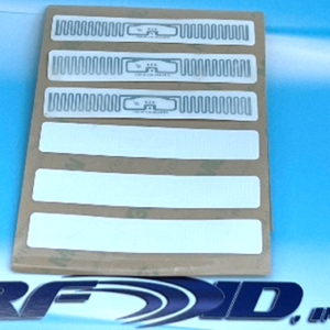 Model RS7315-M730 Roll Stock PET Label with an Impinj M730 chip, 73x15mm label with a 70x12 antenna, 5k or 10k per roll.
