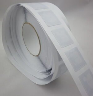 Model HF-1503-7545LB-SLIX RFID Label, 75x45mm antenna inlay on 80x50mm label, 896 bits NXP ICODE SLIX ISO 15693 memory chip