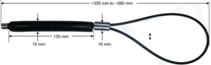 images Model S380-H3 Sling Tag, stainless steel rope w/crimp, 380mm length x 19x12mm body, Alien Higgs3 chip, UHF 902-928 MHz passive RFID