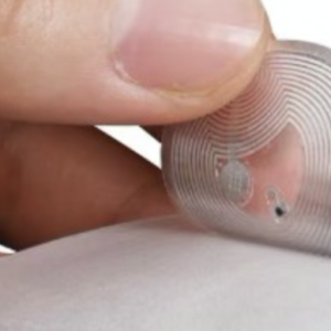 images Model HF-1503-22-F08 Wet Inlay Tag, 20mmm diameter coil on 22mm Wet Inlay, peel & stick, 8k bits Fudan 1108 ISO 14443 NFC memory chip (fully interchangeable with NXP Mifare EV1 S50 or S70)