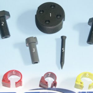 Model 1777-1126-RO Threaded Bolt Tag, 11mm thread diameter x 26mm tall, EM4102 chip, LF 125 KHz RFID