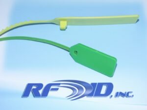 images Model S9228-H3 Tie Strap Tag, Yellow ABS w/printed EPC & bar code, 92x28mm w/356mm Strap, Alien 9662 inlay & 512 bits H3 chip, UHF 902-928 MHz passive RFID